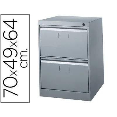 BLANCA Fichero Cajones de Suelo Metalico de 2 Cajones 70CM ALTO,64CM PROF,49CM Anchocolor Gris n.75