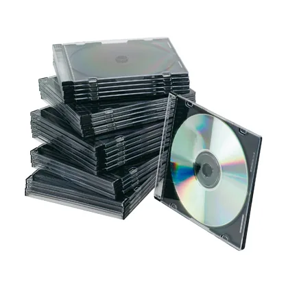 Caja de CD Q-Connect Slim -con Interior Negro -pack de 25 Unidades