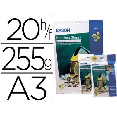EPSON Papel Fotografico Epson DIN A3 Premium Glossy 255 GR Pack de 20 Hojas