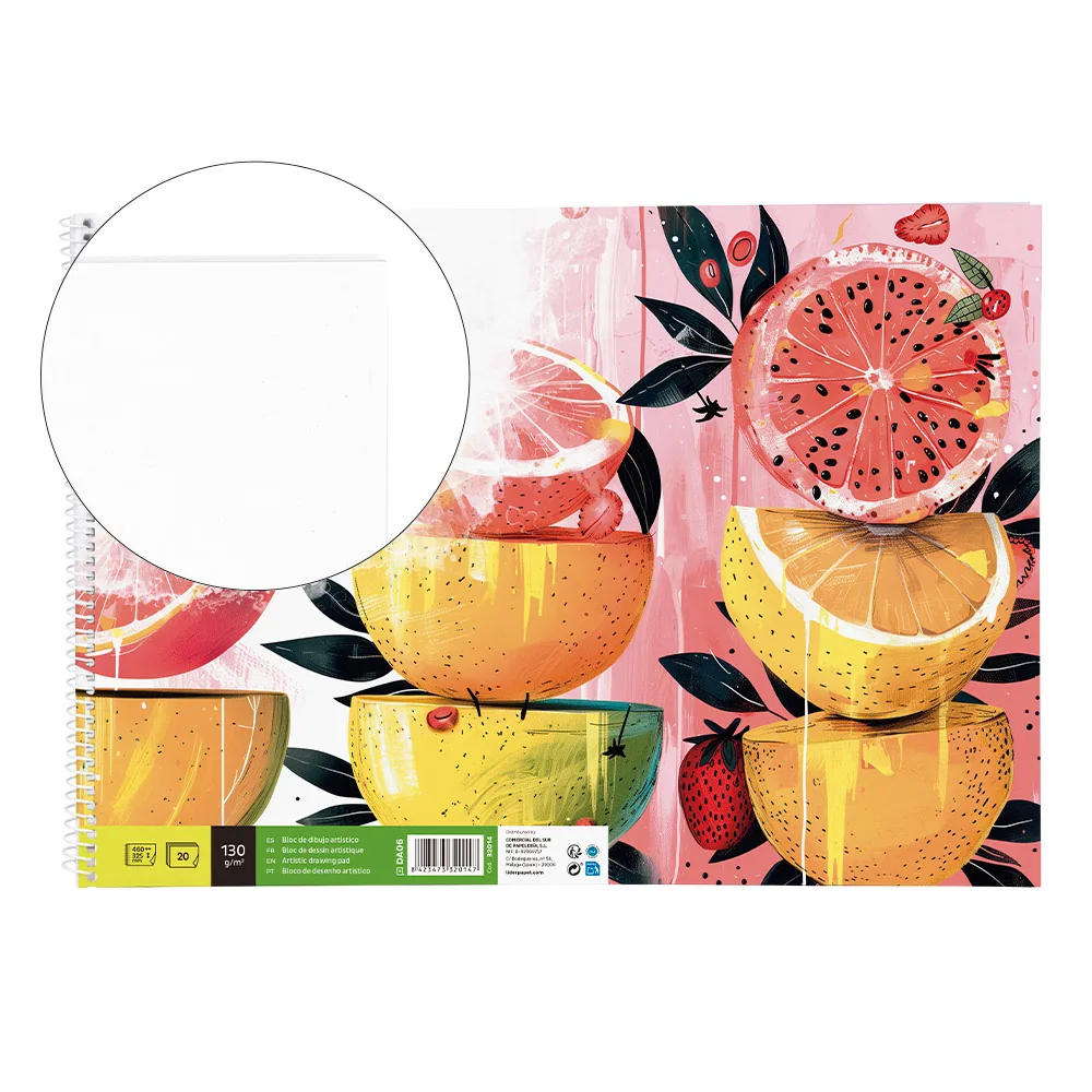 Bloc Dibujo Liderpapel Artistico Espiral 460X325MM 20 Hojas 130GR/M2 Sin Recuadro Perforado