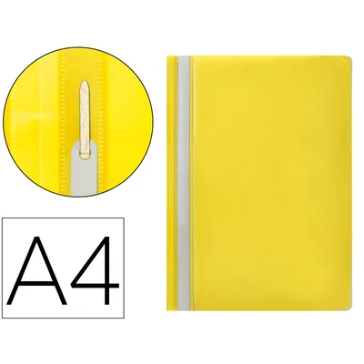 Q-CONNECT Carpeta Dossier Fastener Plastico Q-Connect DIN A4 Amarilla