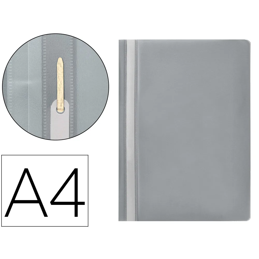 Carpeta Dossier Fastener Plastico Q-Connect DIN A4 Gris