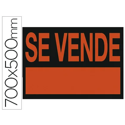 Cartel Plastico Archivo 2000 "se Vende" Rojo Fluorescente 700X500 MM