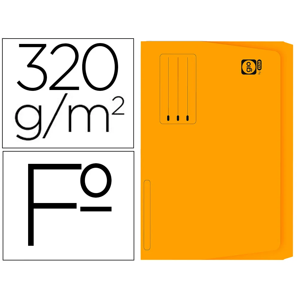 Subcarpeta Cartulina Gio Folio Pocket Naranja con Bolsa y Solapa 320G/M2