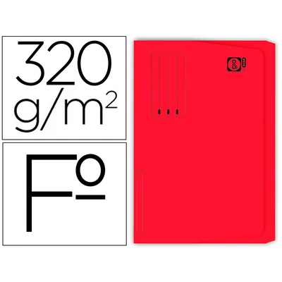 GIO Subcarpeta Cartulina Gio Folio Pocket Rojo con Bolsa y Solapa 320G/M2