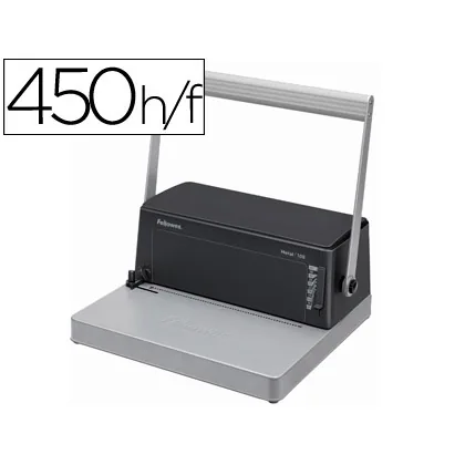Encuadernadora para Espiral Fellowes ESP-100 5:1 Perfora 20 Hojas Tamaño A4 Encuaderna 450H Incluye Alicates de Corte