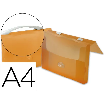 Carpeta Beautone Portadocumentos Broche Polipropileno DIN A4 Naranja Transparente