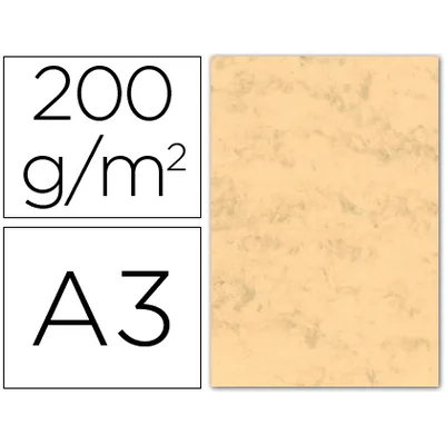 MICHEL Cartulina Marmoleada DIN A3 200 GR Ocre Paquete de 100 Hojas