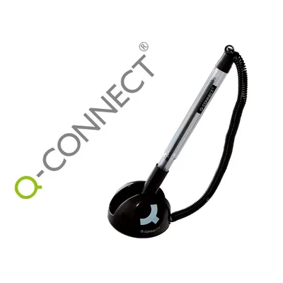 Q-CONNECT Boligrafo Extensible Q-Connect con Cadena Plastico y Soporte Adhesivo