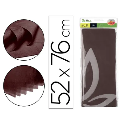 LIDERPAPEL Papel Seda Liderpapel 52X76CM 18G/M2 Bolsa de 5 Hojas Marron