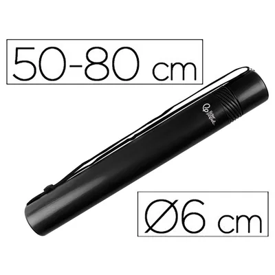 PLA Portaplanos Plastico Liderpapel Diametro 6 CM Extensible Hasta 80 Negro