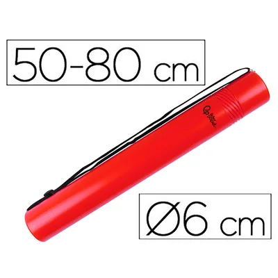 PLA Portaplanos Plastico Liderpapel Diametro 6 CM Extensible Hasta 80 Rojo