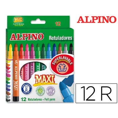 ALPINO Rotulador Alpino Maxi Caja de 12 Unidades Colores Surtidos