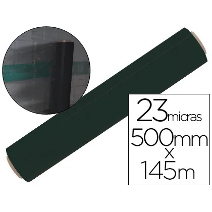 Film Extensible Q-Connect Manual Ancho 500 MM Largo 145 M Espesor 23 Micras Negro