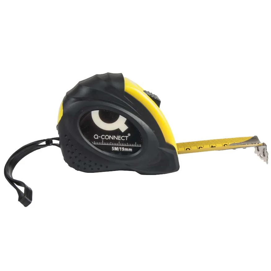 Flexometro Q-Connect con Freno Material Antichoque 19 MM de Ancho Longitud 5 M