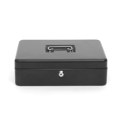 Q-CONNECT Caja Caudales Q-Connect 12" 300X240X90 MM Negra con Portamonedas