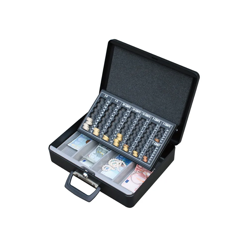 Caja Caudales Q-Connect 14,5" 370X290X110 MM con Portamonedas y Bandeja para Billetes