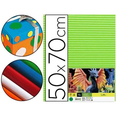 LIDERPAPEL Carton Ondulado Liderpapel 50 X 70CM 320 G Verde Pistacho