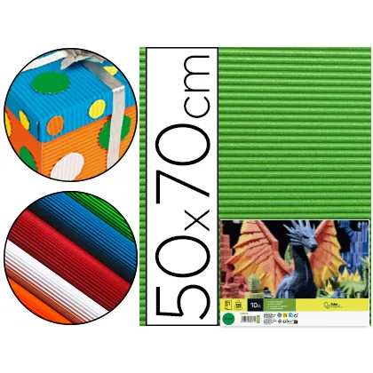 Carton Ondulado Liderpapel 50 X 70CM 320 G Verde Hoja