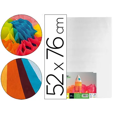 LIDERPAPEL Papel Seda Liderpapel Blanco 52X76 CM 18 GR Paquete de 25 Hojas