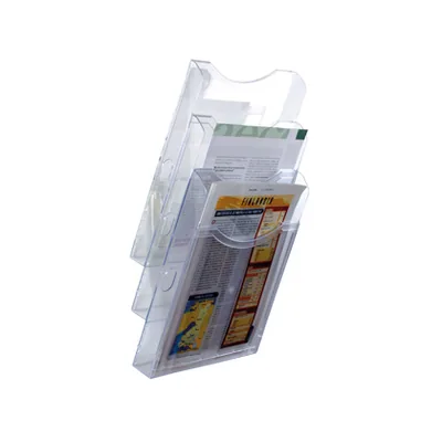 ARCHIVO 2000 Expositor Mural Archivo 2000 de Pared 3 Bandejas DIN A4 Transparente 105X235X445 MM Separadores Moviles Ajustables