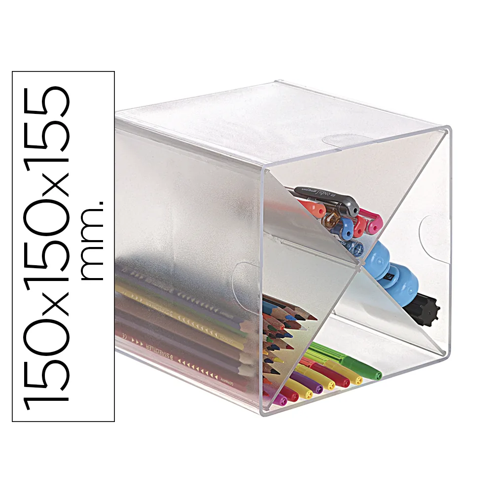 Archicubo Archivo 2000 Aspa Organizador Modular Apilable Plastico 150X150X150 MM Incluye Dos Clips Sujecion
