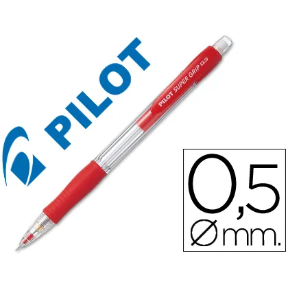 Portaminas Pilot Super Grip Rojo 0,5 MM Sujecion de Caucho