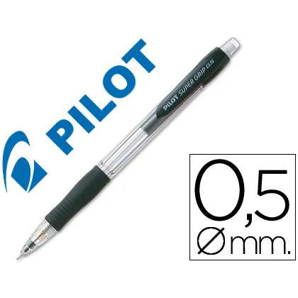 Portaminas Pilot Super Grip Negro 0,5 MM Sujecion de Caucho