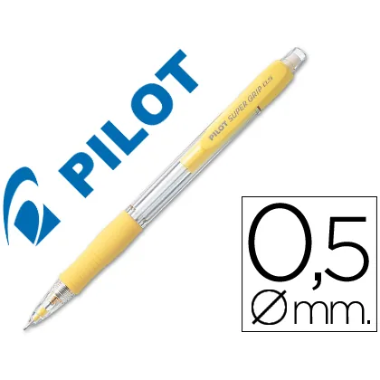 Portaminas Pilot Super Grip Amarillo 0,5 MM Sujecion de Caucho