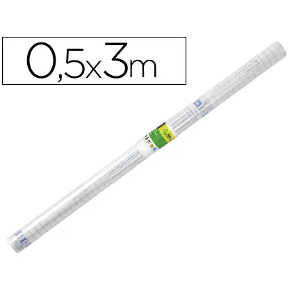 Rollo Plastico Adhesivo Liderpapel 0,50X3 M 8O Micras Forralibros Removible