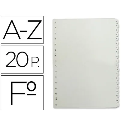Separador Alfabetico Multifin 3005 Plastico Folio Natural 20 Pestañas 215X310 MM