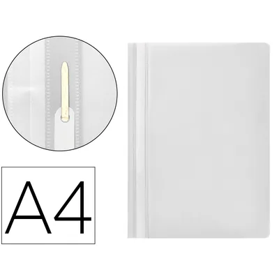 Q-CONNECT Carpeta Dossier Fastener Plastico Q-Connect DIN A4 Blanco