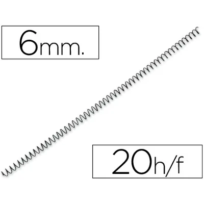 YOSAN Espiral Metalico Yosan Negro Paso 64 5:1 6 MM Calibre 1,00 MM