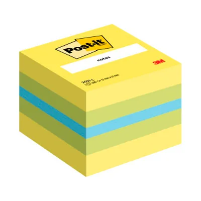 POST-IT Bloc de Notas Adhesivas Quita y Pon Post-It 51X51 MM Minicubo Color Limon 2051-L 400 Hojas