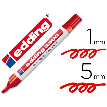 Rotulador Edding Marcador 3300 n.2 Rojo Punta Biselada Recargable