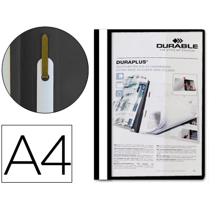Carpeta Duraplus DIN A4+ Extra Ancho con Fastener Negro Durable