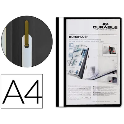 DURABLE Carpeta Duraplus DIN A4+ Extra Ancho con Fastener Negro Durable