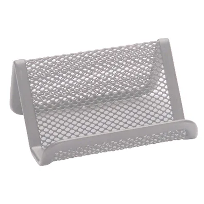 Portatarjetas Q-Connect Metalico Plata 11X7,5X5 CM