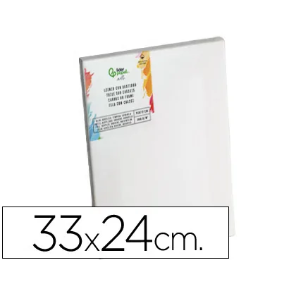 Bastidor Liderpapel 4F Lienzo Grapado Trasero Algodon 100% Marco Pawlonia 1,8X3,8 CM Bordes Madera 33X24 CM