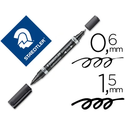 STAEDTLER Rotulador Staedtler Lumocolor Permanente Duo 348 Negro Punta F 0,6 MM Punta M 1,5 MM