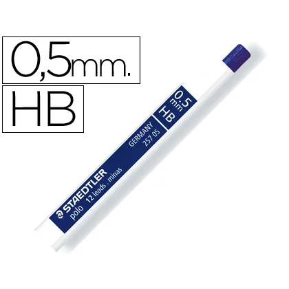 Minas Staedtler Grafito 0,5 MM Hb Polo 257 Tubo con 12 Minas