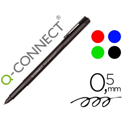 Q-CONNECT Rotulador Q-Connect Retroproyeccion Punta Fibra Super Fina Redonda 0,5 MM Permanente Bolsa 4 Rotuladores