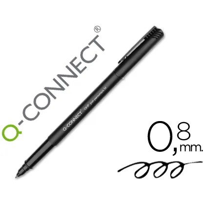 Rotulador Q-Connect Retroproyeccion Punta Fibra Media Redonda 0,8 MM Permanente Negro