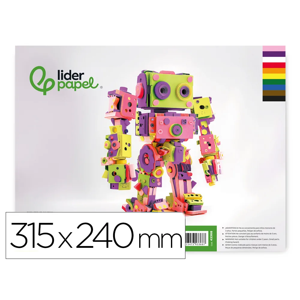 Bloc Trabajos Manuales Liderpapel Goma Eva 240X315MM 10 Hojas Colores Surtidos