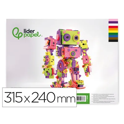LIDERPAPEL Bloc Trabajos Manuales Liderpapel Goma Eva 240X315MM 10 Hojas Colores Surtidos