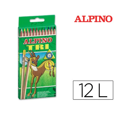 ALPINO Lapices de Colores Alpino Tri Estuche de 12 Colores Surtidos