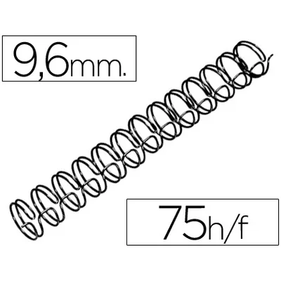 GBC Espiral Wire 3:1 9,6 MM n.6 Negro Capacidad 75 Hojas Caja de 100 Unidades