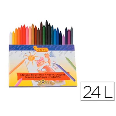 JOVI Lapices Cera Jovi Hexagonal Caja de 24 Unidades Colores Surtidos