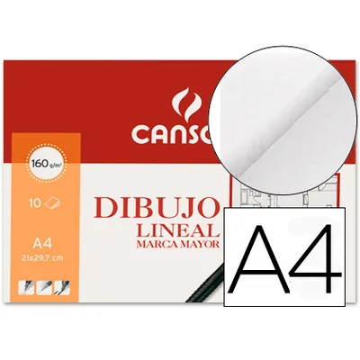 CANSON Papel Dibujo Marca Mayor 160GR DIN A4 Minipack de 10 Hojas