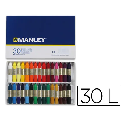 Lapices Cera Manley Caja de 30 Unidades Colores Surtidos